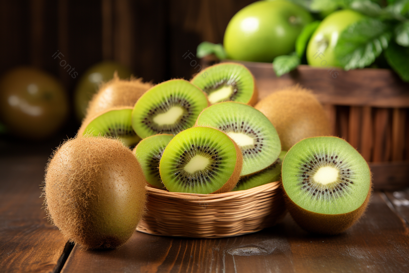 水果篮散落的猕猴桃,高清,摄影图,摄影图片,图片大全,摄影图免费下载